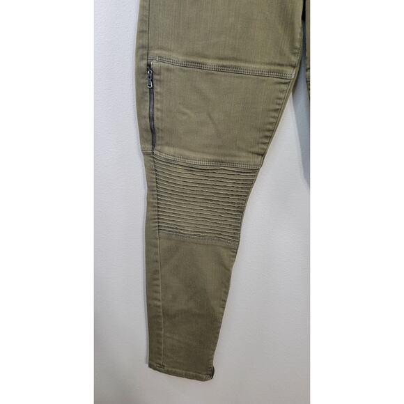 Paige Jeans Womens Size 32 Olive Green Jeans Zipper Accents Punk Grunge Skater - Picture 5 of 8